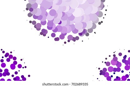 Light Purple vector modern geometrical circle abstract background. Dotted texture template. Geometric pattern in halftone style with gradient. 