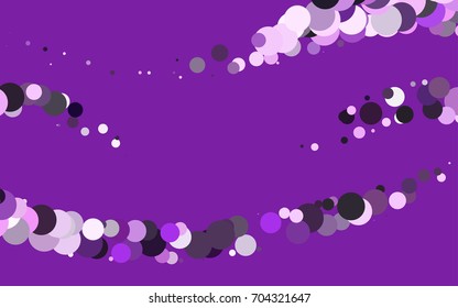 Light Purple vector modern geometrical circle abstract background. Dotted texture template. Geometric pattern in halftone style with gradient. 