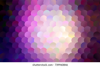 Light Purple vector modern geometrical circle abstract background. Dotted texture template. Geometric pattern in halftone style with gradient. 