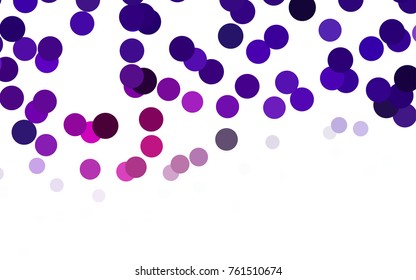 Light Purple vector modern geometrical circle abstract background. Dotted texture template. Geometric pattern in halftone style with gradient. 