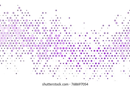 Light Purple vector modern geometrical circle abstract background. Dotted texture template. Geometric pattern in halftone style with gradient. 