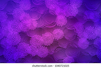 Light Purple vector natural abstract template. Brand-new colored illustration in blurry style with flowers. A new texture for your design.