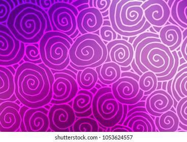 Light Purple vector natural abstract pattern. Doodles on blurred abstract background with gradient. The pattern can be used for heads of websites and designs.