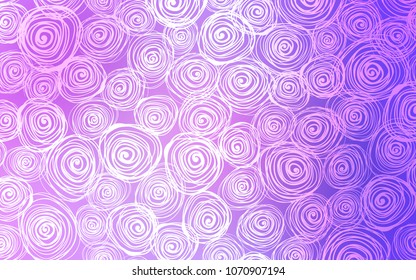 Light Purple vector natural abstract design. Colorful illustration in doodle style with roses. The completely new template can be used for your brand book.