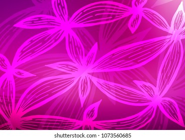 Light Purple vector natural abstract template. Glitter abstract illustration with doodles and Zen tangles. The pattern can be used for wallpapers and coloring books.