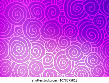 Light Purple vector natural abstract texture. Decorative shining illustration with doodles on abstract template. Hand painted design for web, leaflet, textile.