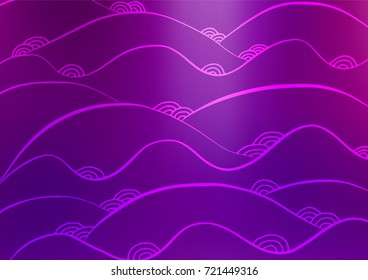Light Purple vector natural abstract template. A vague abstract illustration with doodles in Indian style. A new texture for your design.