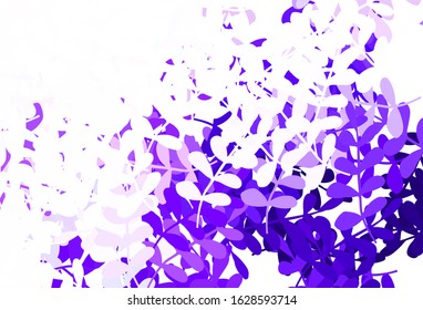 Light Purple vector natural artwork with leaves. Creative illustration in blurred style with leaves. New template for your brand book.