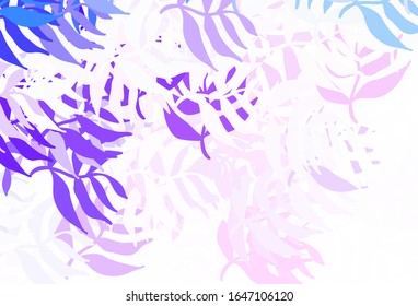 Light Purple vector natural artwork with leaves. Modern geometrical abstract illustration with leaves. Doodle design for your web site.
