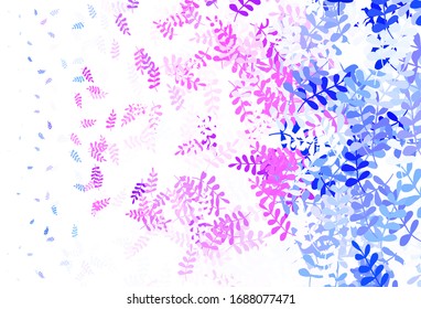 Light Purple vector natural artwork with leaves. New colorful illustration in doodle style with leaves. The best design for your business.