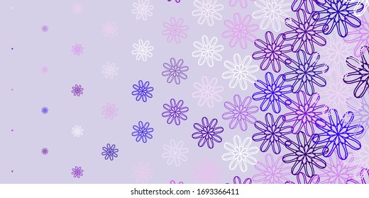 Light Purple vector natural artwork with flowers. Simple design with flowers on abstarct background. Colorful pattern for spring parties.