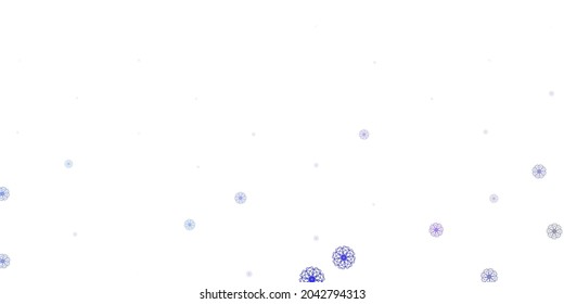 Light purple vector natural artwork with flowers. Colorful flowers in natural style on simple background. Pattern for women day promotion.