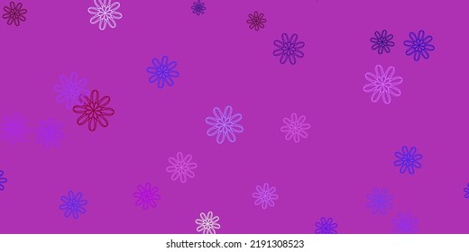 Vector claro púrpura arte natural con flores. Diseño moderno con flores de gradiente sobre fondo abstracto. Nuevo diseño de negocio.