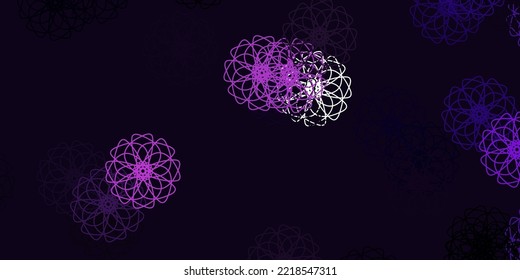 Vector claro púrpura arte natural con flores. Ilustración simple de color con flores abstractas. Patrón colorido para las fiestas de primavera.