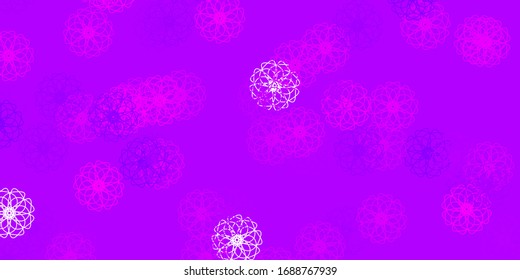 Hellviolette Vektorillustration, Naturhintergrund mit Blumen. Modernes Design mit Farbverlauf-Blumen auf abstraktem Hintergrund. Muster für Frauentag-Beförderung.