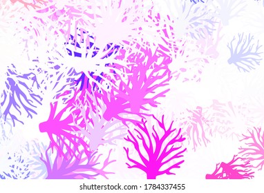 Light Purple vector natural backdrop with branches. Brand new colored illustration with leaves and branches. Elegant pattern for your brand book.