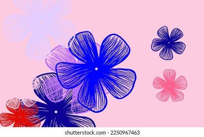 Light Purple vector natural backdrop with flowers. Creative illustration in blurred style with flowers. Elegant pattern for your brand book.