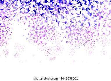Light Purple vector natural background with leaves. Colorful abstract illustration with leaves in doodle style. Pattern for heads of websites, designs.