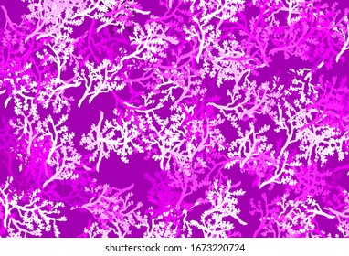 Light Purple vector natural background with branches. Decorative design in Indian style on white background. Hand painted design for web, leaflets.