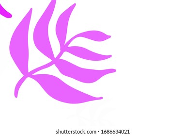 Light Purple vector natural background with leaves. Sketchy doodles with leaves on blurred background. Textured pattern for websites, banners.