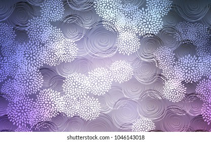 Light Purple vector natural elegant pattern. A completely new color illustration in doodle style with flowers. Hand painted design for web, wrapping, wallpaper.