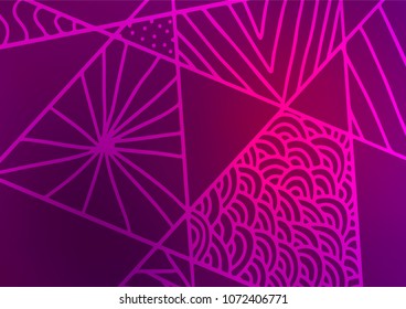 Light Purple vector natural elegant texture. A vague abstract illustration with doodles in Indian style. The pattern can be used for wallpapers and coloring books.