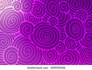 Light Purple vector natural elegant pattern. A vague abstract illustration with doodles in Indian style. Hand painted design for web, wrapping, wallpaper.