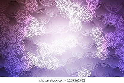 Light Purple vector natural elegant pattern. Colorful abstract illustration with flowers in doodle style. The pattern can be used for wallpapers and coloring books.