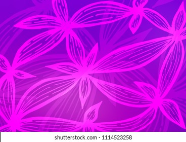 Light Purple vector natural elegant pattern. Shining colored illustration with doodles in Zen tangle style. Brand-new design for your business.