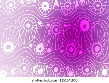 Light Purple vector natural elegant background. Colorful abstract illustration with lines in Asian style. The pattern can be used for coloring books and pages for kids.