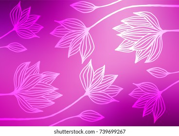 Light Purple vector natural elegant pattern. Glitter abstract illustration with doodles and Zen tangles. Hand painted design for web, leaflet, textile.
