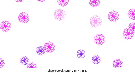 Light Purple vector natural layout with flowers. Gradient colorful abstract flowers on simple background. Colorful pattern for spring parties.