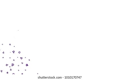 Light Purple vector pattern with ABC symbols. Shining illustration with ABC symbols on abstract template. The pattern can be used as ads, poster, banner for books.