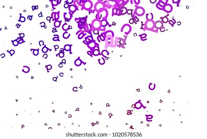 Light Purple vector pattern with ABC symbols. Shining colorful illustration with isolated letters. The pattern can be used for school, grammar websites.