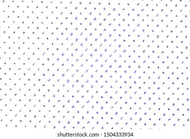 Light Purple vector pattern with ABC symbols. Colored alphabet signs with gradient on white background. Best design for a college poster, banner.