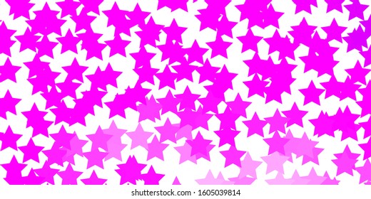 Light Purple vector pattern with abstract stars. Colorful illustration in abstract style with gradient stars. Pattern for new year ad, booklets.