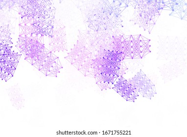 Light Purple vector pattern with artificial intelligence network. Colorful design in simple style with AI links. Pattern for science, futuristic designs.