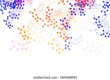 Light Purple vector pattern with artificial intelligence network. Colored AI structure with gradient lines and dots. Template for ads of intellect, innovations.