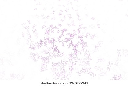 Light Purple vector pattern with artificial intelligence network. Colored AI structure with gradient lines and dots. Smart design for promotion of bid data.