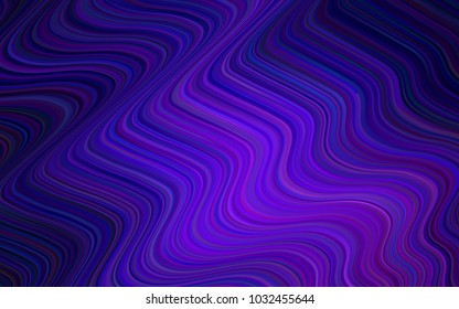 Light Purple vector pattern with bent ribbons. Blurred geometric sample with gradient bubbles.  Textured wave pattern for backgrounds.