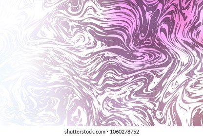 Light Purple vector pattern with bent ribbons. Blurred geometric sample with gradient bubbles.  New composition for your brand book.
