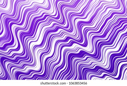 Light Purple vector pattern with bent ribbons. Glitter abstract illustration with wry lines. Marble style for your business design.