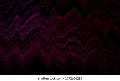Light Purple vector pattern with bent lines. Blurred geometric sample with gradient bubbles.  Brand-new design for your ads, poster, banner.