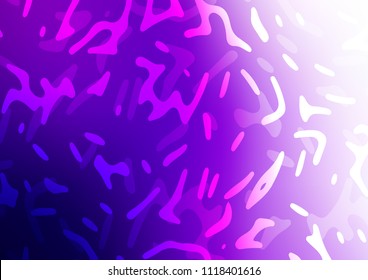 Light Purple vector pattern with bent lines. A vague circumflex abstract illustration with gradient. A completely new marble design for your business.