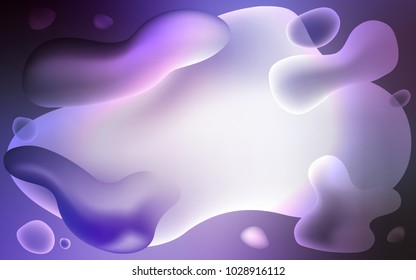 Light Purple vector pattern with bubble shapes. Shining crooked illustration in memphis style. The elegant pattern for brand book.