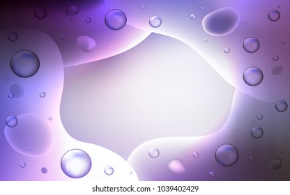 Light Purple vector pattern with bubble shapes. Shining illustration, which consist of blurred lines, circles. Memphis design for your web site.