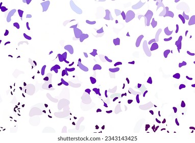 Light Purple vector pattern with chaotic shapes. Modern abstract illustration with colorful random forms. Elegant design for wallpapers.
