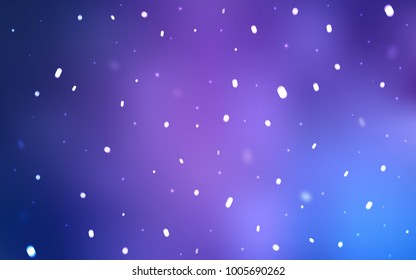 Light Purple vector pattern with christmas snowflakes. Blurred decorative design in xmas style with snow. New year design for your business advert.