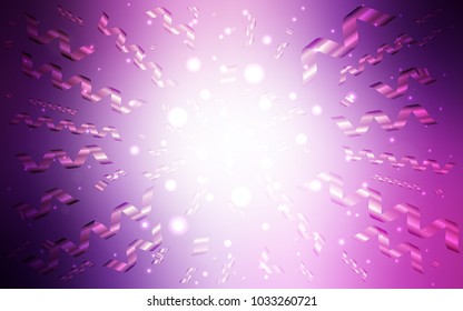 Light Purple vector pattern with christmas ribbons. Confetti on blurred abstract background with colorful gradient. The template can be used as a background for postcards.