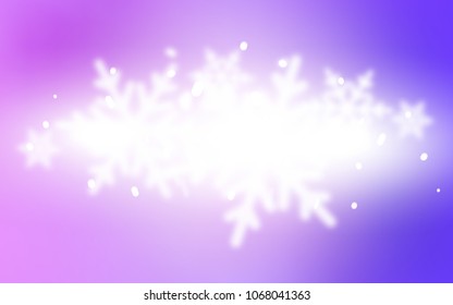 Light Purple vector pattern with christmas snowflakes. Modern geometrical abstract illustration with crystals of ice. The template can be used as a new year background.